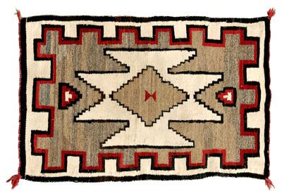 Appraisal: Navajo regional rug serrated central diamond on natural ground brown