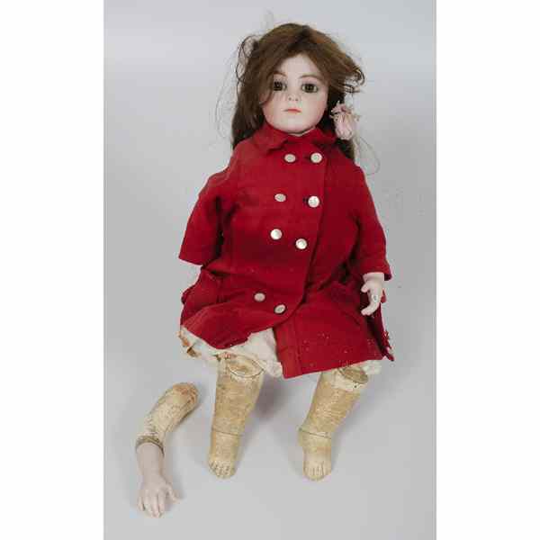 Appraisal: French Bru Bisque Doll Bru bisque porcelain doll with brown