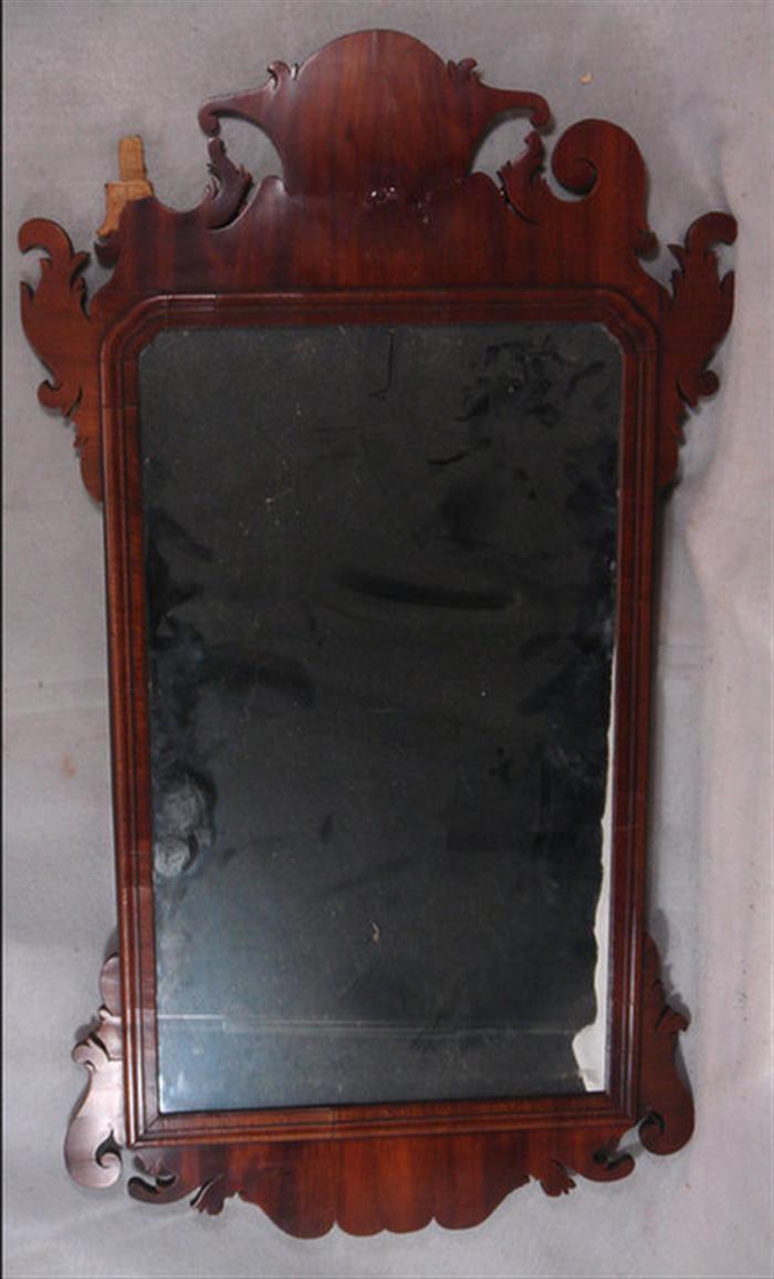 Appraisal: Mahogany Chippendale fretwork wall mirror h some replaced blocks on