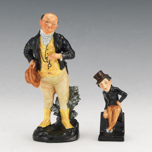 Appraisal: ROYAL DOULTON PICKWICK AND JINGLE FIGURINES Glazed porcelain figurine of