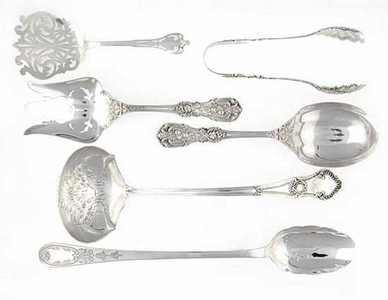 Appraisal: American sterling serving pieces late th early th century comprising