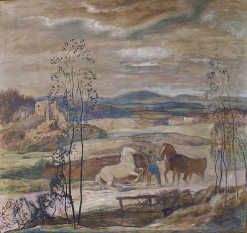 Appraisal: Fritz Zerritsch II - Horses in a Landscape oil on