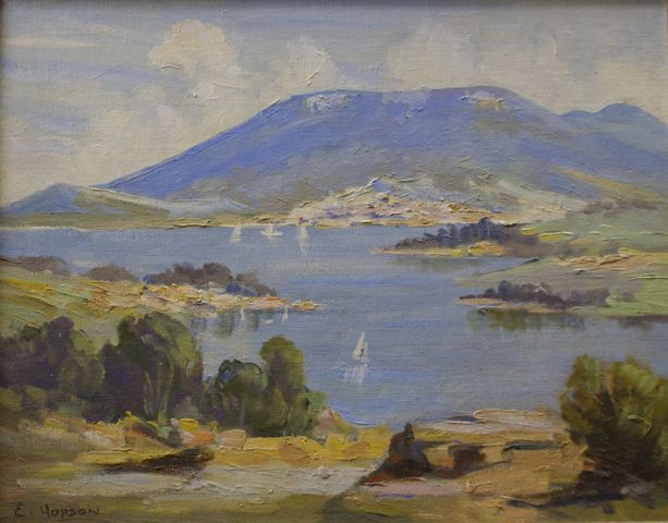 Appraisal: Eric Hopson - Lake Scene oil on canvas board signed