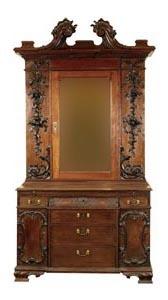 Appraisal: A George III Irish mahogany secretaire cabinet circa the foliate