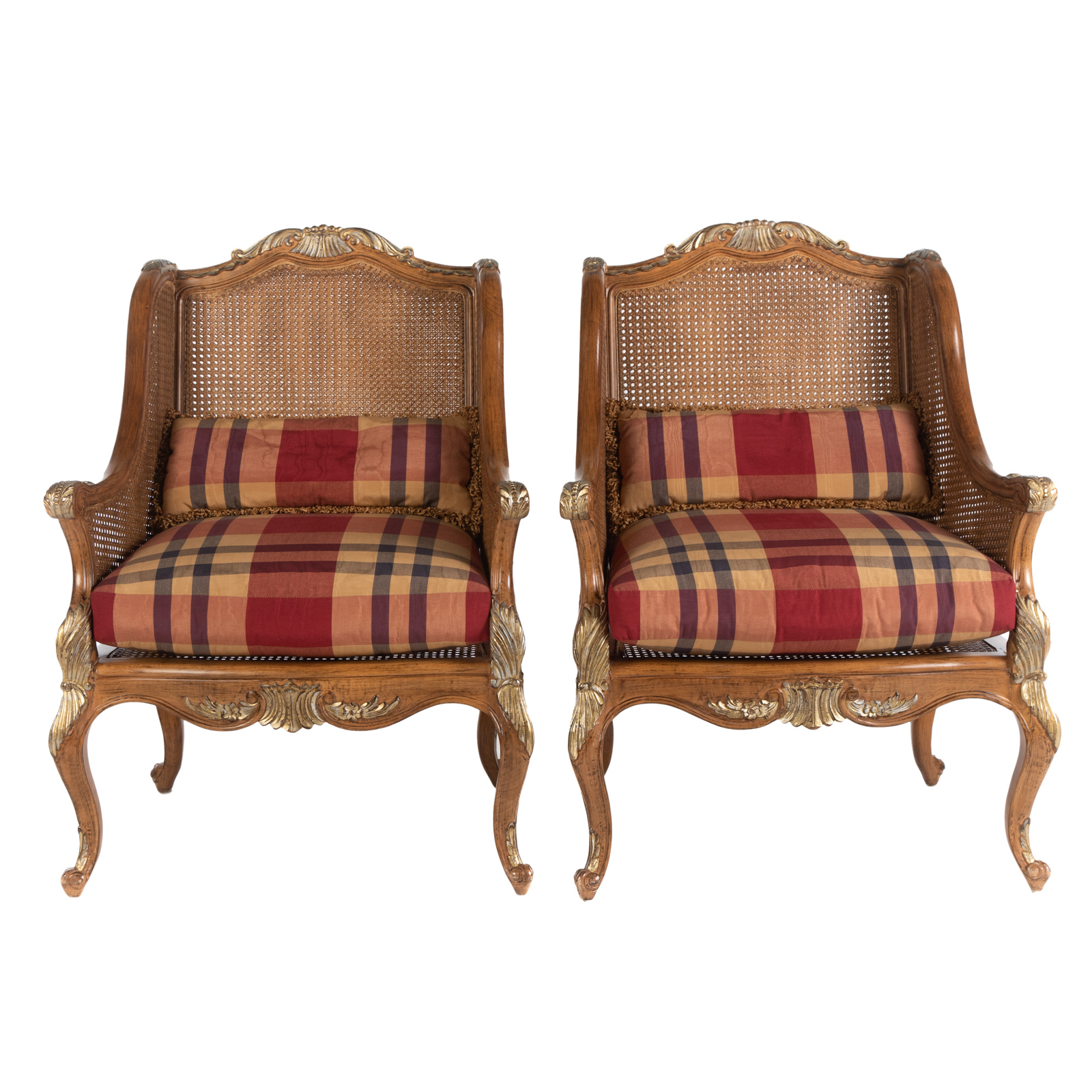 Appraisal: A PAIR OF LOUIS XV STYLE CANE BACK CHAIRS th