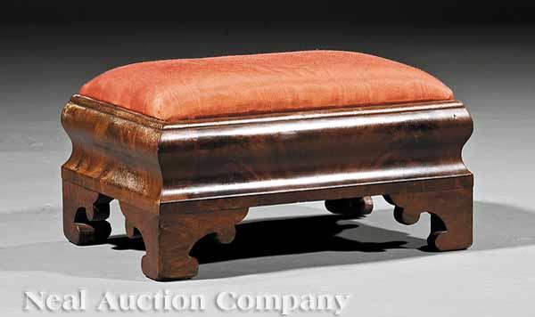 Appraisal: An American Late Classical Mahogany Footstool c ogee seat rail