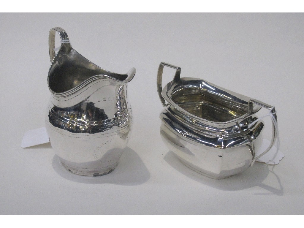 Appraisal: Lot comprising silver cream jug and a silver sugar bowl