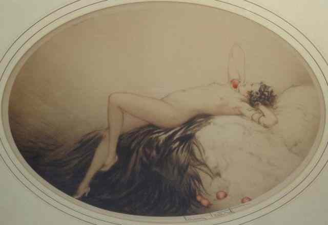 Appraisal: ICART Louis Colored Drypoint Etching ''Eve ''Pencil signed lower right