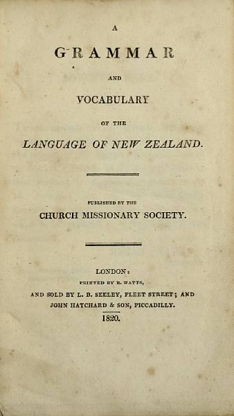 Appraisal: LEE SAMUEL amp THOMAS KENDALL A Grammar and Vocabulary of