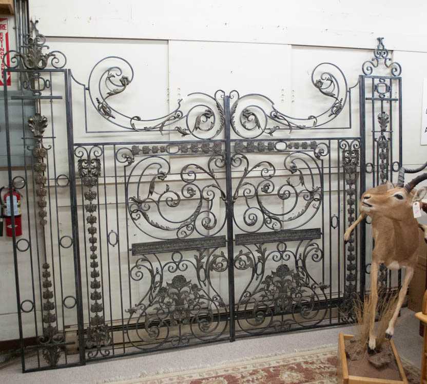 Appraisal: A PAIR OF CUSTOM IRON ENTRY GATES hand crafted forged