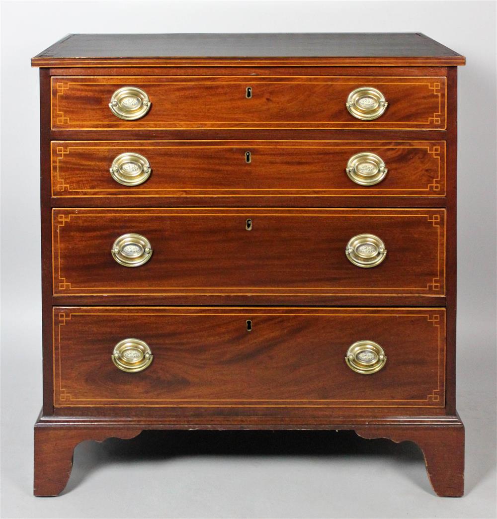 Appraisal: AMERICAN FEDERAL INLAID MAHOGANY BACHELOR'S CHEST having a rectangular top