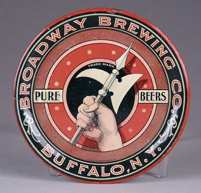 Appraisal: BROADWAY BREWING CO TIP TRAY Battleaxe trademark illustration from this