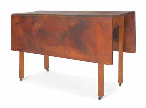 Appraisal: Chippendale tiger maple dropleaf table late th h w d