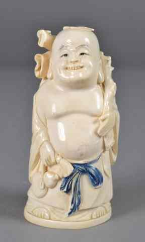 Appraisal: A Fine Chinese Carved Ivory Standing BuddahFinely carved holding a