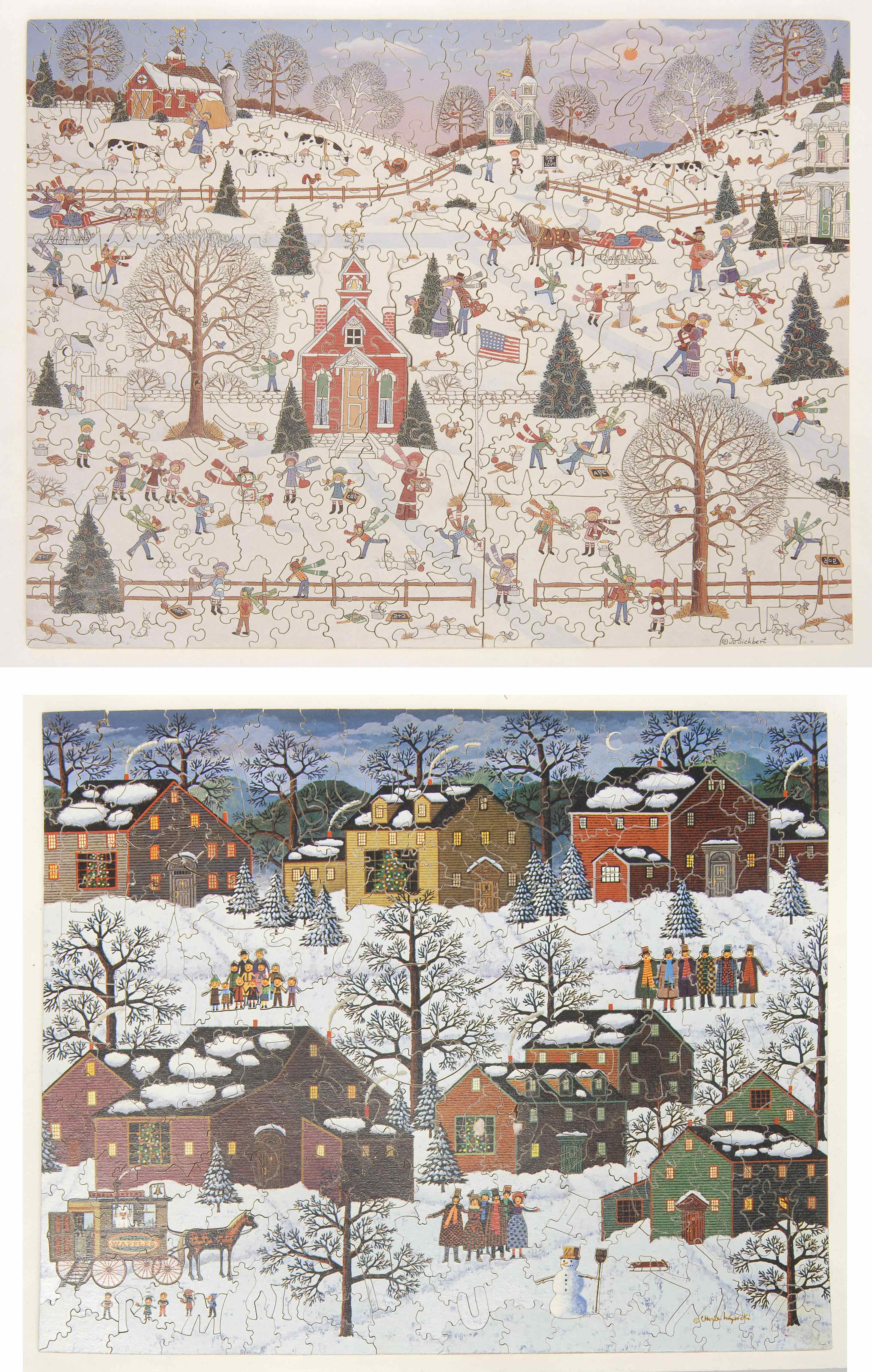 Appraisal: TWO STAVE BOXED WOODEN PUZZLES th CenturyTitled Noel Noel and