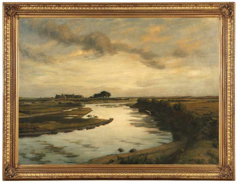 Appraisal: River Through a Brittany Moors Landscape '' H x ''