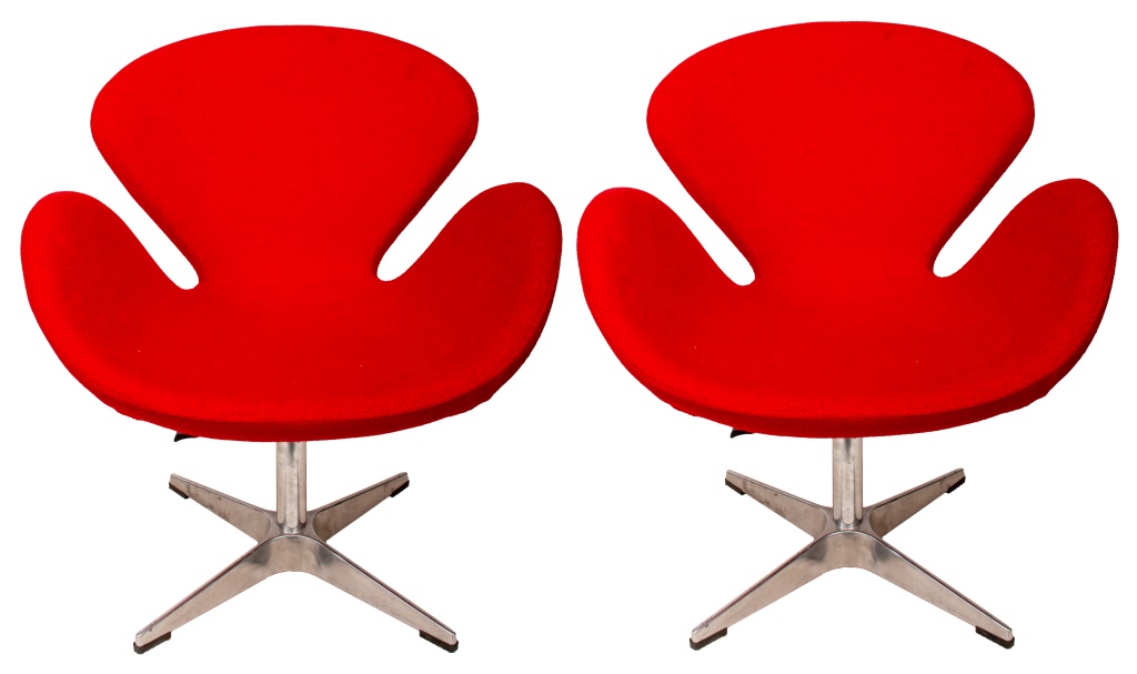 Appraisal: ARNE JACOBSEN MID-CENTURY MODERN SWAN CHAIRS PR Arne Jacobsen Danish