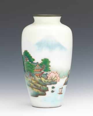 Appraisal: Japanese Cloisonne Vase Early th Century Tappered form vase in