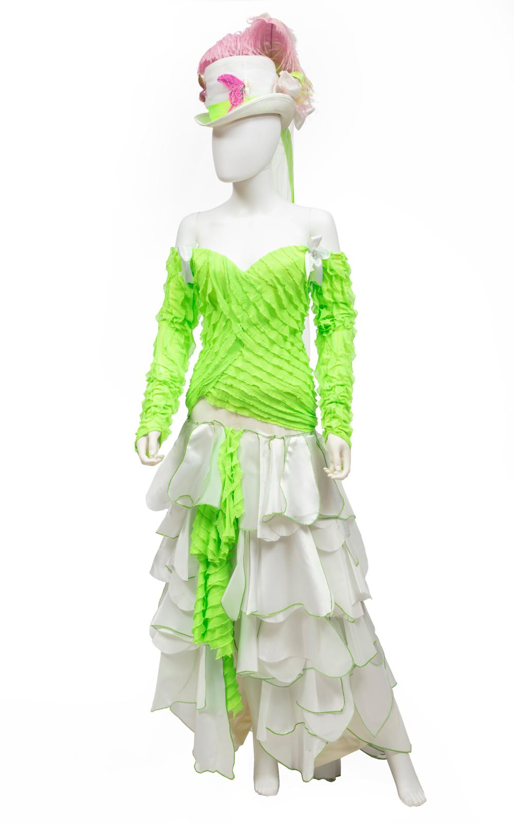 Appraisal: Chris Owens' Lime Green and White Easter Costume ruched top