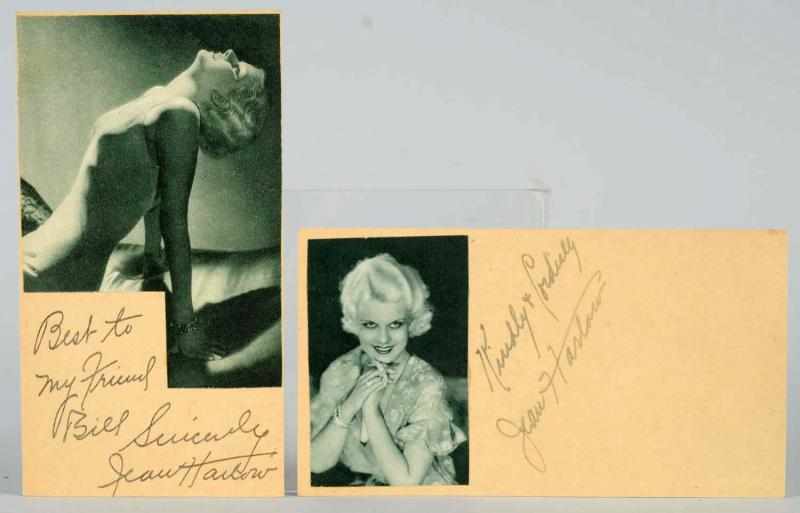 Appraisal: Lot of Jean Harlow Autographed Photos Condition Excellent