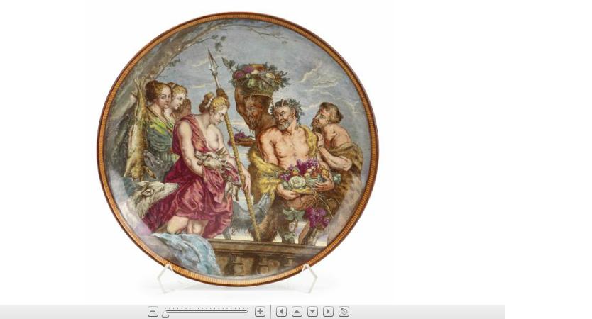 Appraisal: Minton majolica chargerafter rubens circa