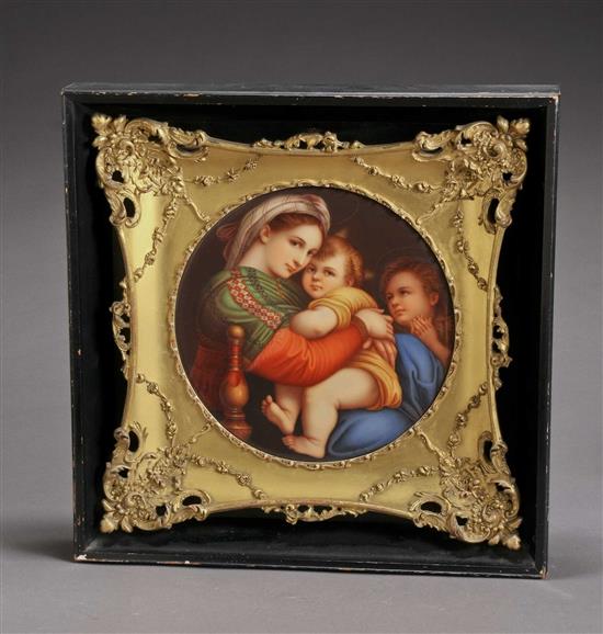 Appraisal: Lot Property of Various Owners German Porcelain Plaque of Madonna