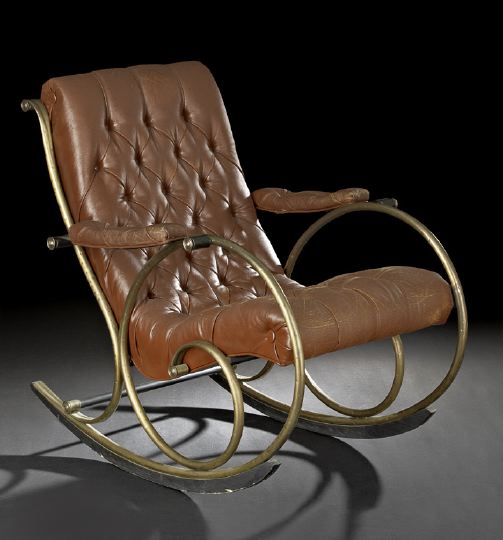 Appraisal: American Innovative Rocking Chair late th century composed of tubular