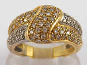 Appraisal: A yellow metal tests carat gold diamond ring size N