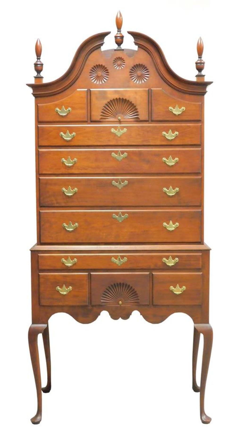 Appraisal: Eldred Wheeler bonnet top high chest th C reproduction in