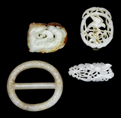 Appraisal: Four Chinese jade ornaments Qing and possibly Ming dynasty Small