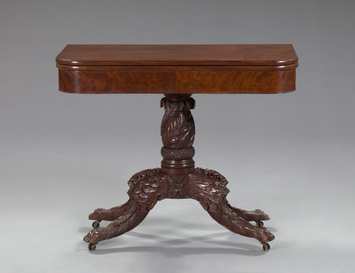 Appraisal: American Late Classical Mahogany Fold-Over Games Table second quarter th