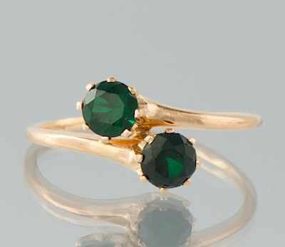 Appraisal: A Ladies' Gold and Tourmaline Bypass Ring k yellow gold