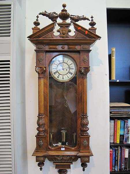 Appraisal: A TH CENTURY WALNUT VIENNA REGULATOR CLOCK