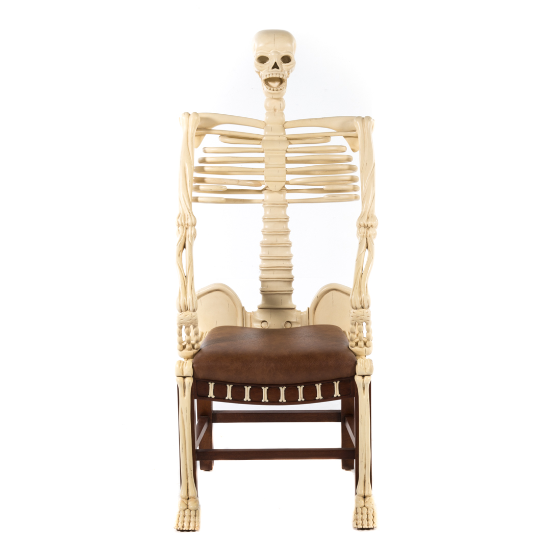 Appraisal: Carved and painted wood skeleton chair after the Vincent Prince