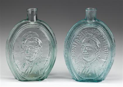 Appraisal: Two blown molded glass flasks th century