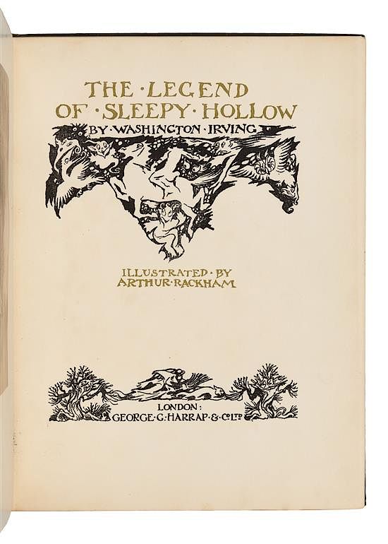 Appraisal: RACKHAM Arthur illustrator IRVING Washington The Legend of Sleepy Hollow