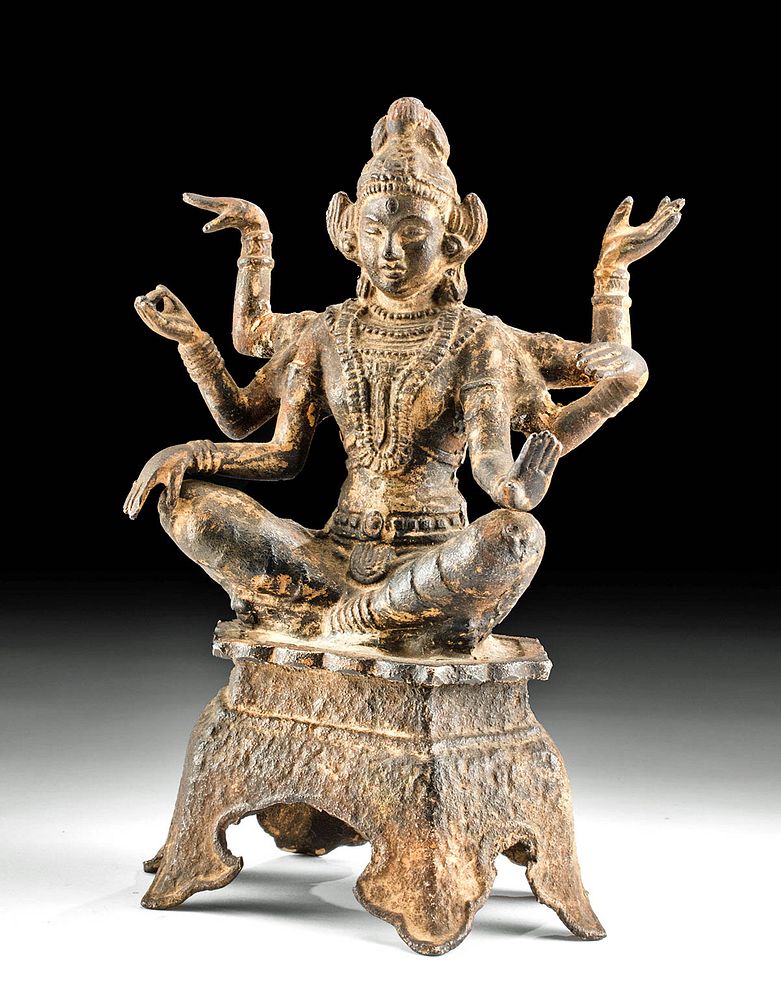 Appraisal: th C Indian Iron Seated Goddess - Vasudhara First Time