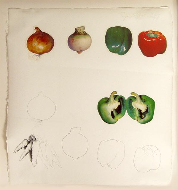 Appraisal: DINE Jim American - Split Pepper Collage with Lithograph ''