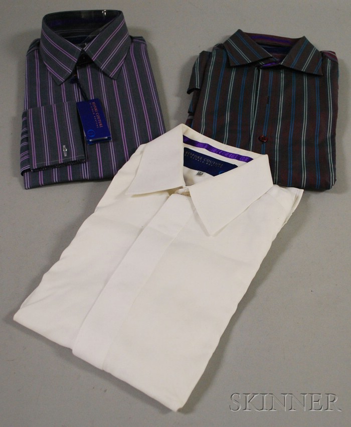 Appraisal: Three Men's Bespoke Couture by Ozwald Boateng Dress Shirts neck