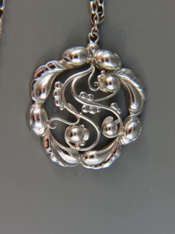 Appraisal: Georg Jensen Sterling Silver Pendant diameter famous Danish silversmith later