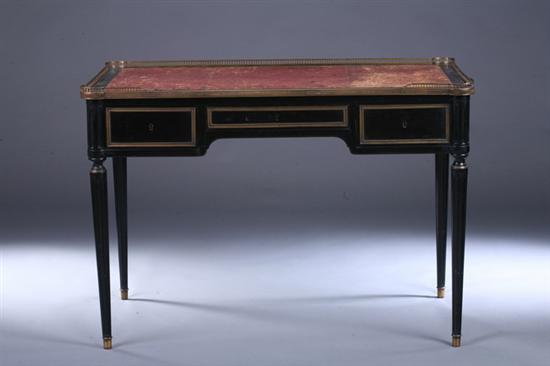 Appraisal: LOUIS XVI STYLE EBONIZED BUREAU PLAT early th century with