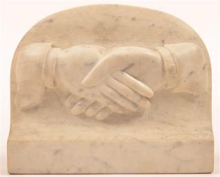 Appraisal: Folk Art Carved Marble Friendship Plaque Inscription carved on back