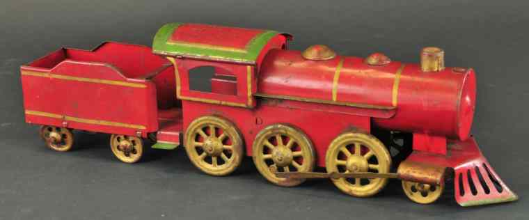 Appraisal: REPUBLIC HILLCLIMBER LOCOMOTIVE AND TENDER c pressed steel painted in