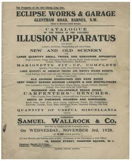 Appraisal: Chung Ling Soo William Ellsworth Robinson Catalogue of the Whole