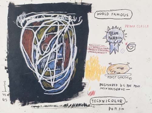 Appraisal: BASQUIAT JEAN-MICHEL Drawings Photographic portrait plate by James van der