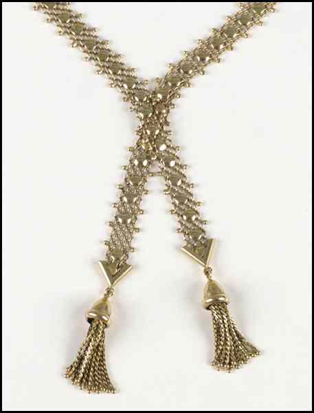 Appraisal: KARAT YELLOW GOLD TASSLE NECKLACE grams Condition No Specific Condition