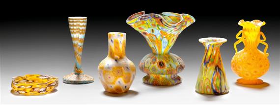 Appraisal: FRATELLI TOSO MURANO LOT OF VASES circa Millefiori murrine glass