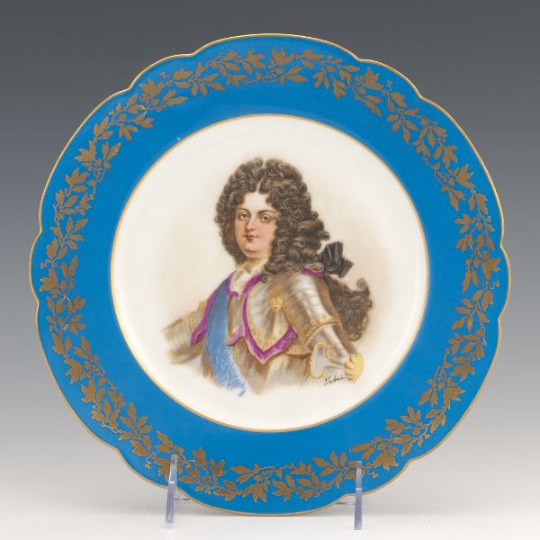 Appraisal: SEVRES PORTRAIT CABINET PLATE OF LOUIS XIV CHATEAU DE ST