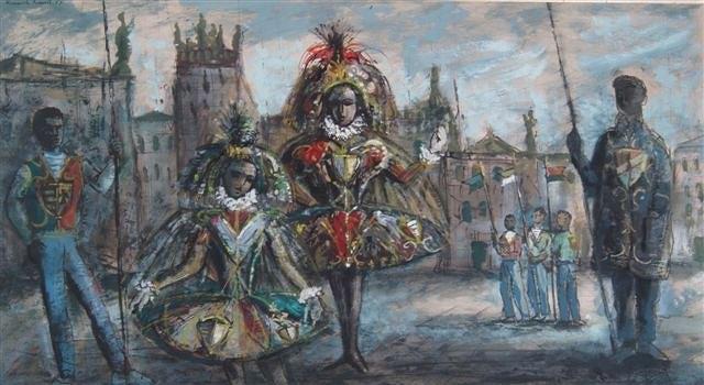 Appraisal: KENNETH ROWELL Australian - Theatrical costume and set design gouache