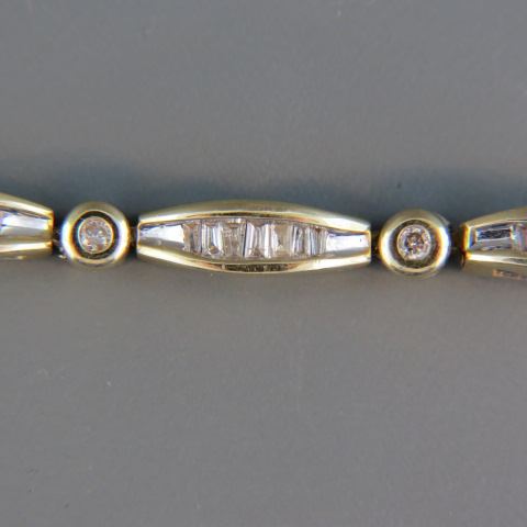 Appraisal: Diamond Bracelet round baguette diamonds totaling carat in k yellow